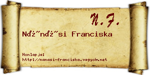 Nánási Franciska névjegykártya
